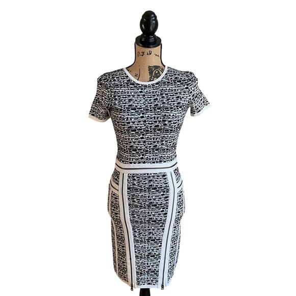 Marchesa Voyage Multi Zipper Black and White Mini Dress Size XS - Picture 8 of 10